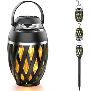 Chrismas Gifts for Men, 2025 New Flame Outdoor Bluetooth Speaker with LED Torch, Cool Birthday Gift for Him, Dad, Boyfriend, for Patio, Garden, Camping (1)