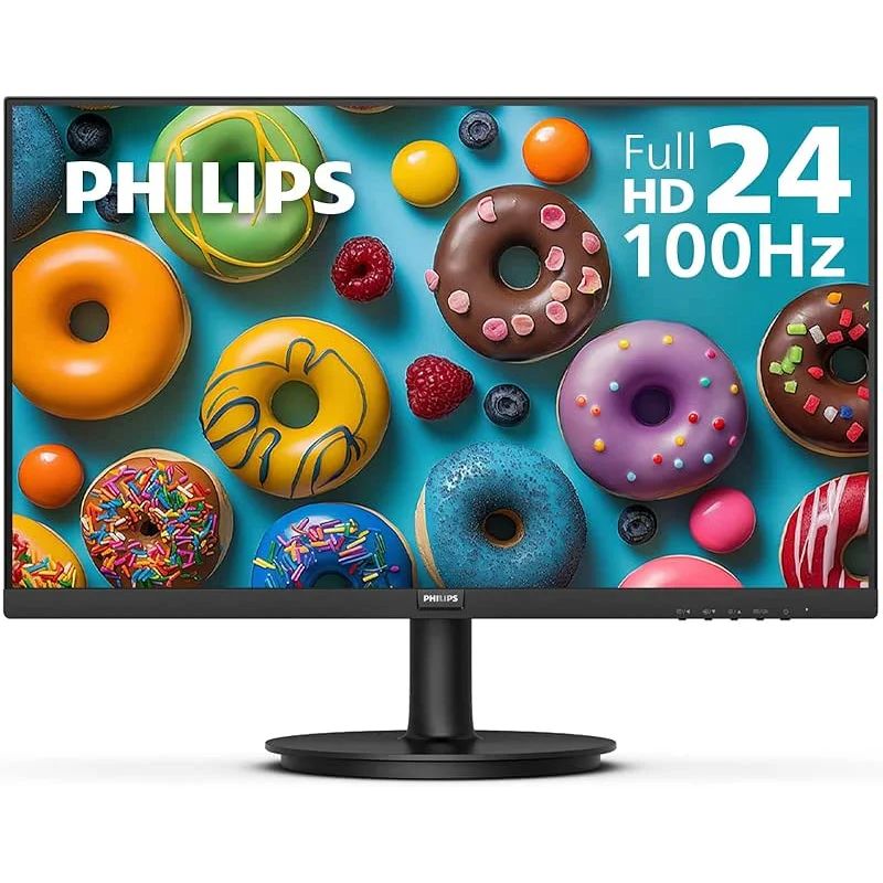 Philips New 24 inch Frameless Full HD (1920 x 1080) 100Hz Monitor, VESA, HDMI x1, VGA Port x1, Eye Care, 4 Year Advance Replacement Warranty, 241V8LB, Black