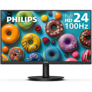 Philips New 24 inch Frameless Full HD (1920 x 1080) 100Hz Monitor, VESA, HDMI x1, VGA Port x1, Eye Care, 4 Year Advance Replacement Warranty, 241V8LB, Black