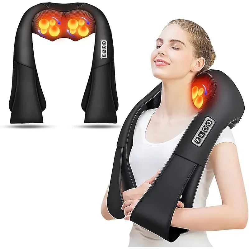 AERLANG Shiatsu Back and Neck Massager, Back Massager Deep Tissue Kneading Neck and Shoulder Massage with Heat, Electric Massage Pillow Fathers Day Gift Ideas from Daughter Son(NOT Cordless)