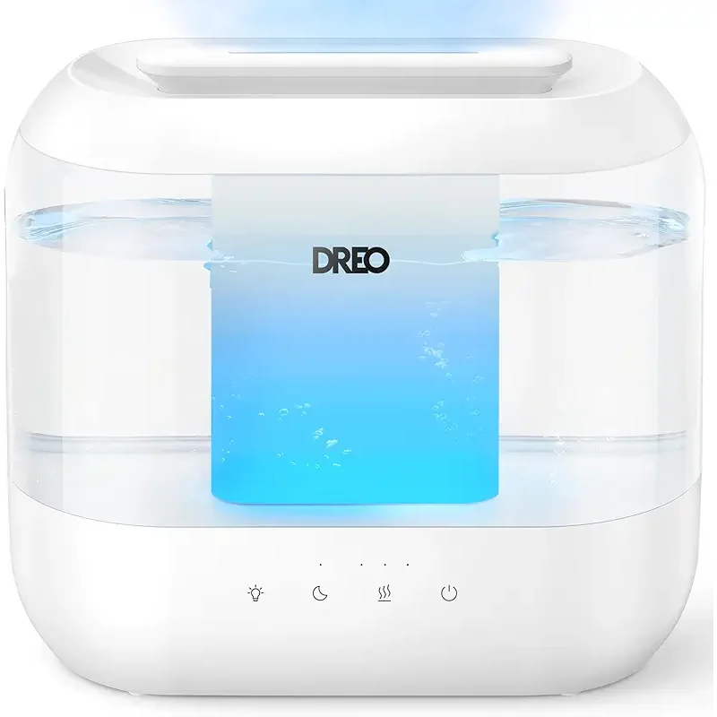 Dreo Humidifiers for Bedroom, 4L Top Fill for Large Room, 36H Runtime, 28 dB Quiet Supersized Cool Mist Air Humidifier for Baby Nursery, Plants, Indoor, Night Light, Easy to Clean & Fill