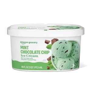 Amazon Grocery, Mint Chocolate Chip Ice Cream, 48 Fl Oz (Previously Amazon Fresh, Packaging May Vary)