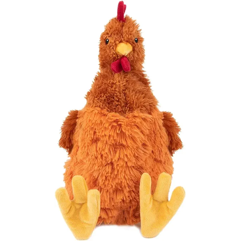 Best Pet Supplies Interactive Squeaky Dog Chew Toy, Ideal Dog Toys for Chewers, Small, Medium & Large Dogs, and Fetch Lovers - Crinkle Chicken (Brown), Large