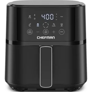 Chefman Air Fryer – 4 QT Compact Airfryer for Quick & Easy Meals in Minutes, Features Hi-Fry Technology for Extra Crisp, Touchscreen Controls with 4 Presets, Nonstick & Dishwasher Safe Basket - Black