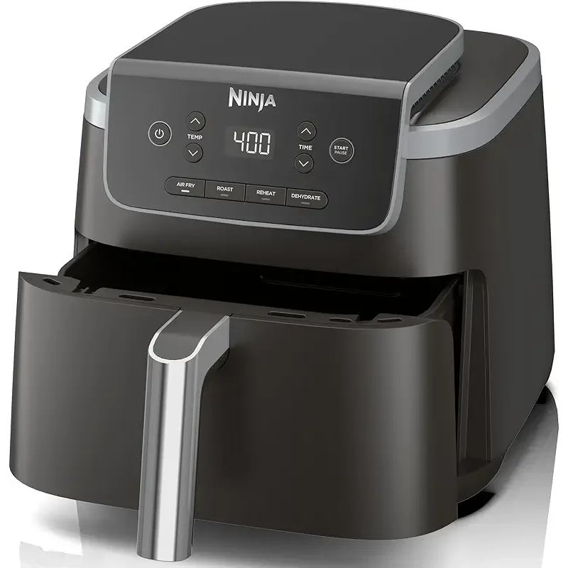 Ninja | Air Fryer | 4-in-1 Pro Air Fry, Roast, Reheat, Dehydrate | 5QT Capacity fits up to 4lbs of French Fries | 400F Max Temp | Nonstick Basket & Crisper Plate | 120V | Grey | AF141