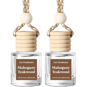 C Classy Car Air Freshener Hanging 2 Pack, Mahogany Teakwood Essential Oil Diffuser for C ar, Cute Air Fresheners, Long-Lasting Fragrance, Car Air Fresheners for Women & Men Gift, Made in USA