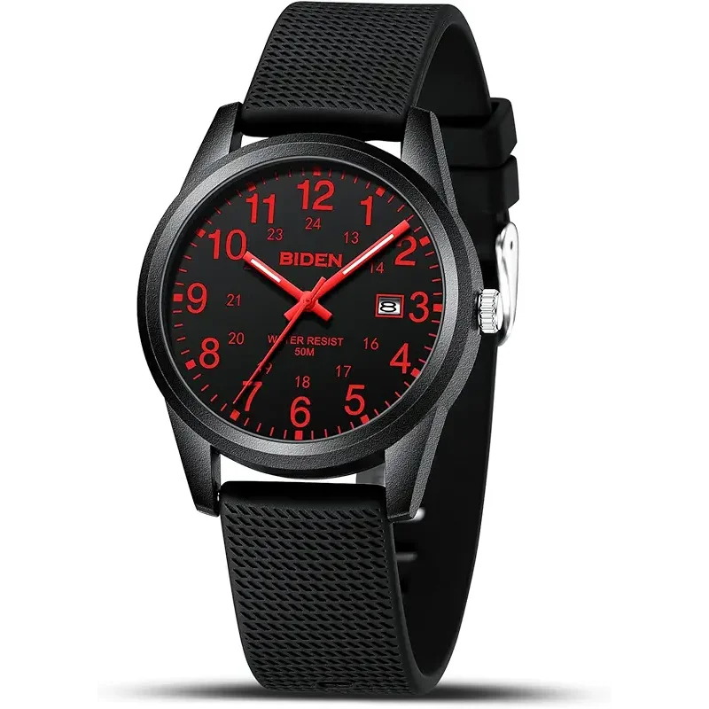 LN LENQIN Mens Watches Analog Quartz Sports Unisex 30M Waterproof Nurse Watch for Men Women Medical Professionals Military Time with Second Hand Glowing Easy to Read Dial