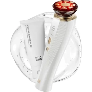 INIA 3-in-1 Red Light Therapy for Face and Neck Beauty Device for Puffiness & Skin Firming Skincare Tool (White)