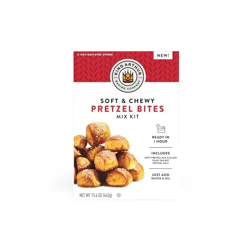 King Arthur Baking Company Soft & Chewy Pretzel Bites Mix Kit 15.6 oz., Baking Mix - Ready in 1 hour