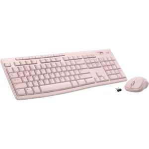 Logitech MK270 Wireless Keyboard and Mouse Combo for Windows, 2.4 GHz, 8 Multimedia Keys, PC, Laptop, Wireless Keyboard Compact Mouse Combo - Rose