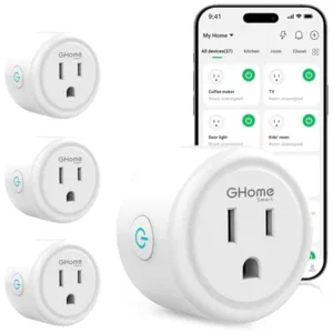 GHome Smart Plug, WiFi Smart Plugs Work with Alexa and Google Home, Smart Outlet Timer with APP Remote Control, 2.4GHz Wi-Fi Only, No Hub Required, ETL FCC Listed