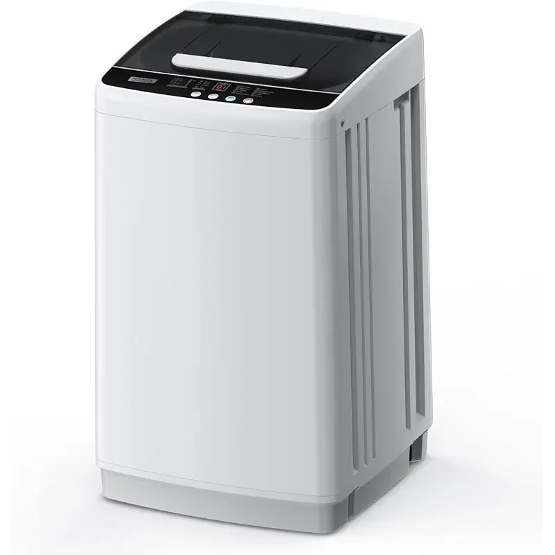 EUHOMY 1.03cu.ft Portable Washer, 8.8Lbs Capacity Small Portable Washing Machine with 10 Programs 5 Water Levels, Drain Pump and LED Display,Compact Washer for Apartments, RVs, Homes, Light Gray