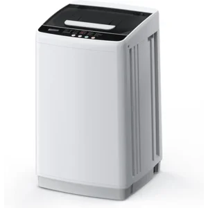 EUHOMY 1.03cu.ft Portable Washer, 8.8Lbs Capacity Small Portable Washing Machine with 10 Programs 5 Water Levels, Drain Pump and LED Display,Compact Washer for Apartments, RVs, Homes, Light Gray