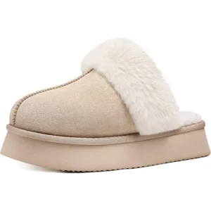 Litfun Women's Fuzzy Memory Foam Slippers Fluffy Winter House Shoes Indoor and Outdoor