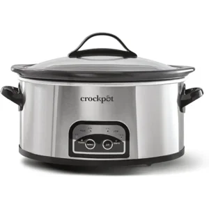 Crock-Pot 6 Quart Programmable Slow Cooker with Timer and Auto Food Warmer Setting, Stainless Steel