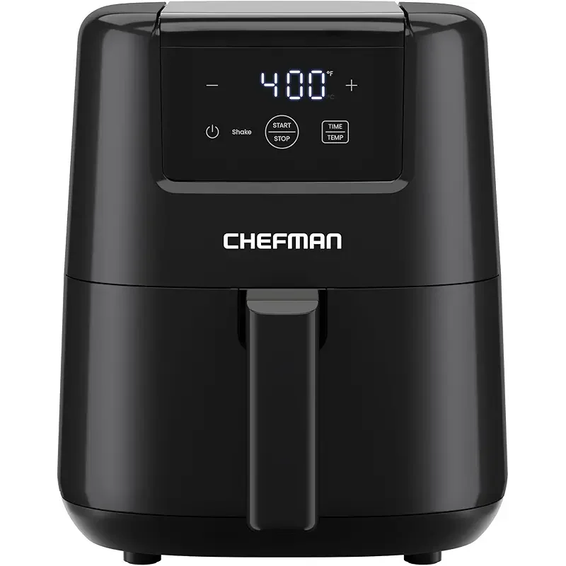 CHEFMAN 2 Qt Mini Air Fryer – Digital Space-Saving Compact Air Fryer with Nonstick and Dishwasher Safe Basket, Quick & Easy Meals in Minutes, Features Digital Timer and Shake Reminder – Black