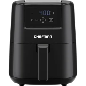 CHEFMAN 2 Qt Mini Air Fryer – Digital Space-Saving Compact Air Fryer with Nonstick and Dishwasher Safe Basket, Quick & Easy Meals in Minutes, Features Digital Timer and Shake Reminder – Black