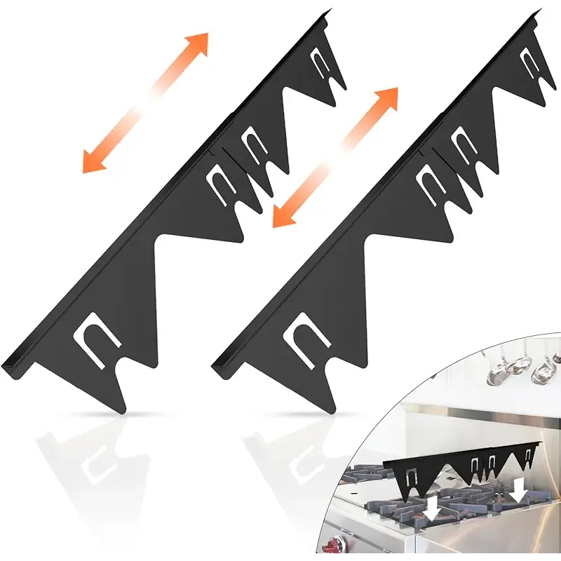 Stainless Steel Stove Gap Covers (2PCS), Stove Gap Filler for Kitchen Oven Counter Side Gap, Range Trim Kit, Easy Clean and Heat Resistant, Adjustable Length 13.8" to 27.5" 1