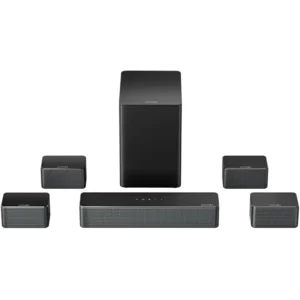 ULTIMEA 7.1ch Soundbar with Wireless Subwoofer, Virtual Surround Sound System for TV, App Control, 410W Peak Power, Sound bar for TV, 4 Wired Surround Speakers, Home Theater Sound System Poseidon D70
