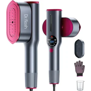 DRFLASH 2-in-1 Steamer & Iron for Clothes,15s Fast Heat-up 1200W Portable Handheld Garment Steamer,Travel Size with Large Ceramic Heat Panel,Quick Wrinkle Removal,110V-120V