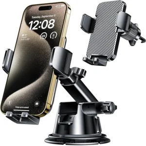 Qifutan Dash Mounted Holders Phone Holders for Your Car Phone Mount for Car Windshield Dashboard Air Vent Universal Desk Mounts Hands Free Automobile Cell Phone Holder Fit for iPhone Smartphone