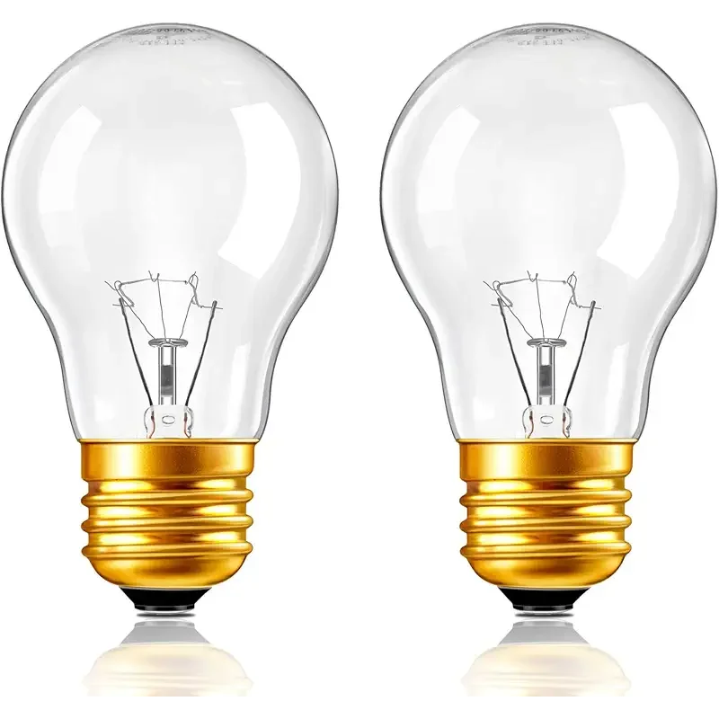 烤箱燈泡 A15 40W 120V 爐燈 耐熱家電燈泡 冰箱抽油煙機 微波爐 熔岩燈 替換燈泡 E26 中型底座 2700K 暖白可調光(2 入)
