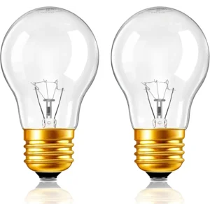 烤箱燈泡 A15 40W 120V 爐燈 耐熱家電燈泡 冰箱抽油煙機 微波爐 熔岩燈 替換燈泡 E26 中型底座 2700K 暖白可調光(2 入)