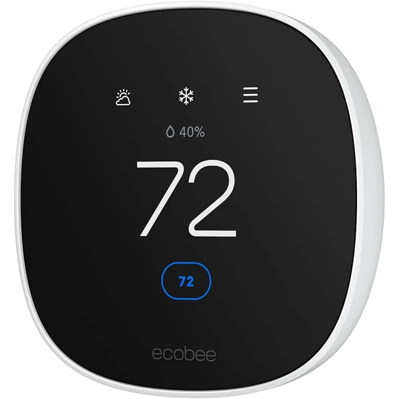 ecobee Smart Thermostat Essential - Energy Star Certified programmable Wi-Fi Thermostat - Works with Siri, Alexa, and Google Assistant
