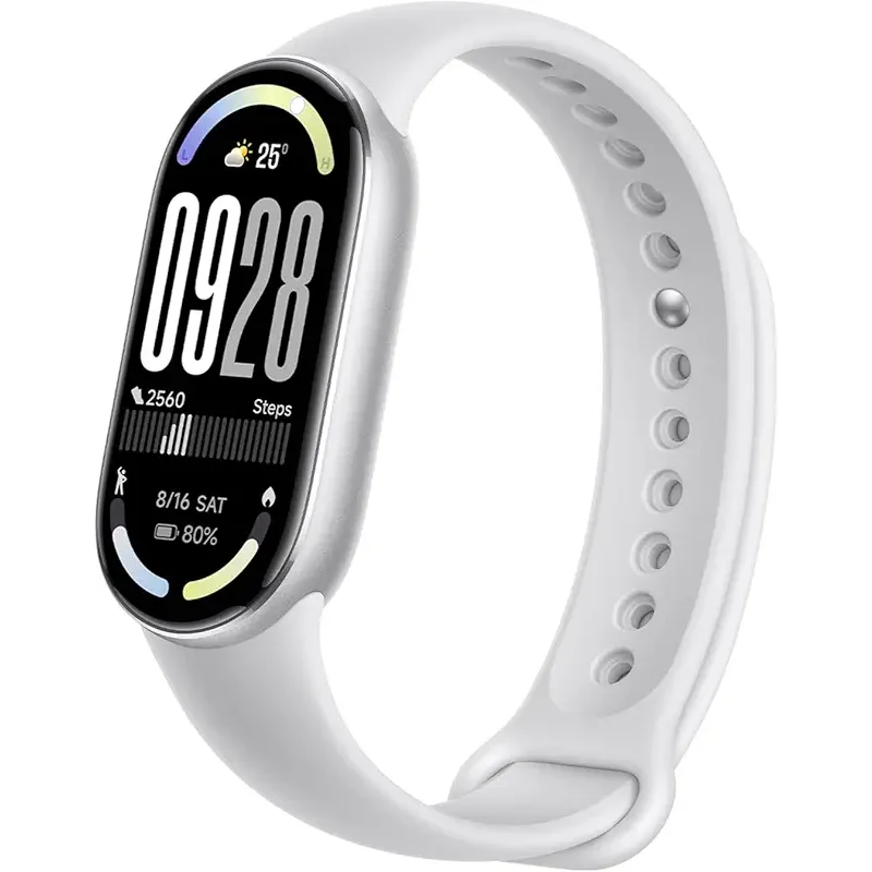Xiaomi Mi Smart Band 10 (2025) Global Version - 1.72" AMOLED Display | 21 Days Battery Life | Touchscreen, Multi-Sport Tracker, Activity Tracker, Heart Rate Monitor | BT5.4 - (Glacier Silver)