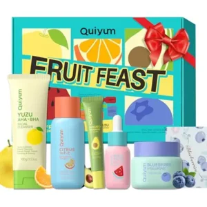 Fruit Skin Care for Teens, 5 Daily Routine Beauty Skin Care Sets - Exfoliation, Smooth, Clean, Oil Control, Firm, Hydrate, Glow Up, Skincare Gift Set for Girls Women, Facial Travel Set, for All Skin