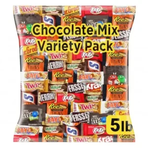 Chocolate Assorted Bulk Candy Variety Pack 5lb - Mini Chocolate Bars, Milk & Dark Chocolate Mix - Individually Wrapped Bulk Candy for Office Snacks, Party Favors and Bags