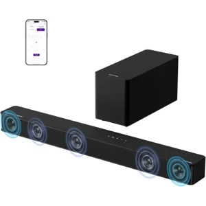 ULTIMEA 5.1CH Surround Sound Bar with Subwoofer, Dolby Atmos, VoiceMX, BassMX, APP, 300W Soundbar for Smart TV, Home Theater Surround Sound System for TV, BT 5.4, Poseidon M60 (2025 Model)