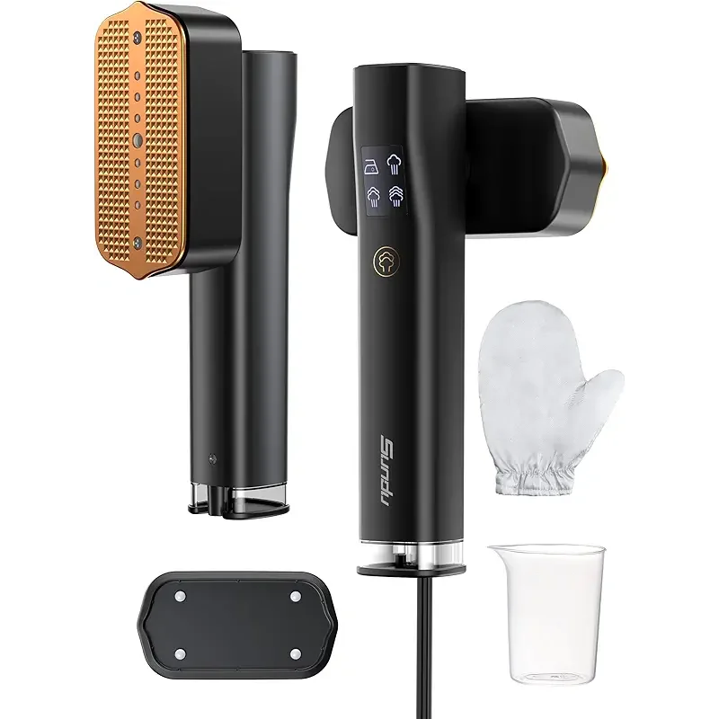 Steamer for Clothes, Sundu Portable 2-in-1 Steamer & Iron, 15s Fast Heat-up, 100ml Water Tank, Ironing Gloves, 20 Min Continuous Steam, Wrinkle Remover for Garment, Travel & Home Use (Gray)