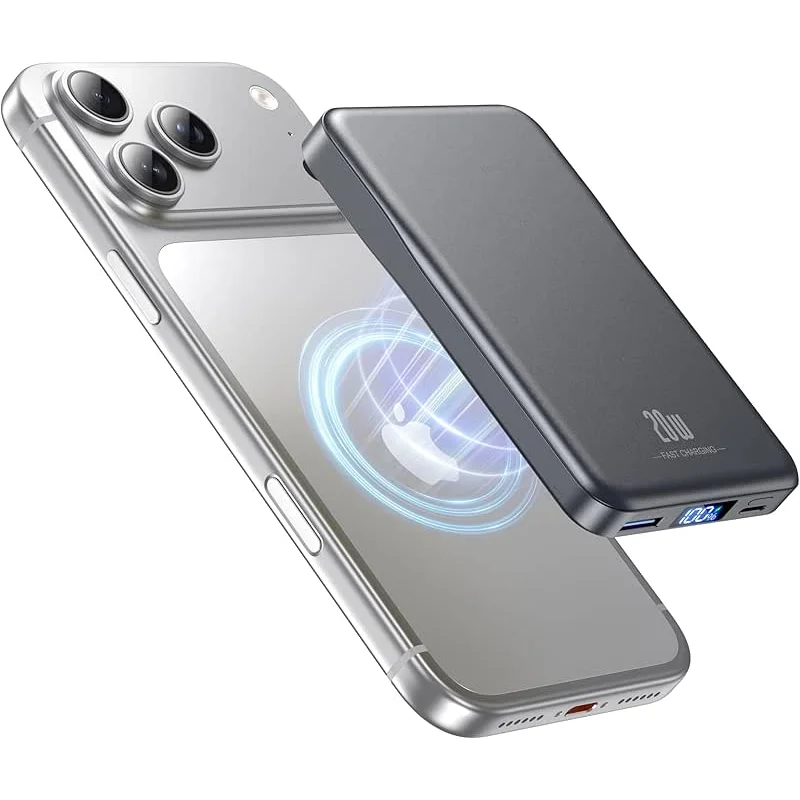 Magnetic Portable Charger, 10000mAh Power Bank, 20W Fast Charging for Magsafe Battery Pack, Travel Essential Wireless Charger Compatible with iPhone 17/16/15/14/13/12 Pro/Max/Air/Plus Series, Samsung