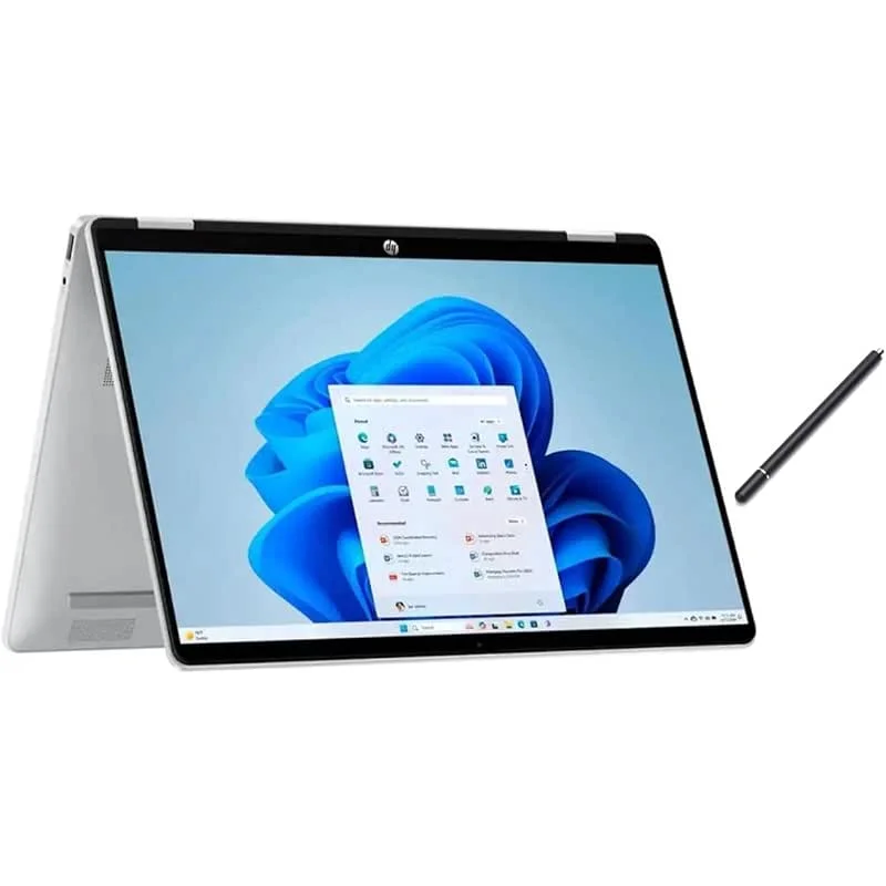 HP OmniBook 5 Flip 2-in-1 14" Full HD+ Touch-Screen Laptop | Intel Core 5 120U|Intel Graphics| Copilot | Webcam| Silver | 8GB RAM DDR5 | 512GB SSD |Windows 11 Home |Bundle with Stylus Pen