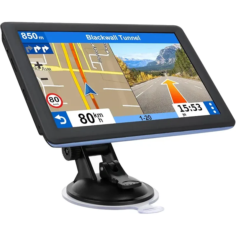 7" GPS Navigator for Car Truck RV, Car GPS Navigation System with 2025 Maps, Lifetime Free Updates, Voice Guidance, Speed & Red-Light Camera Alerts, Custom Truck Routing