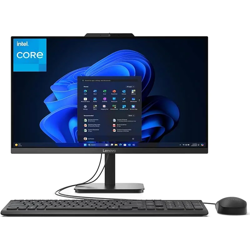 Lenovo 24 All-in-One Desktop Computer for Home Office, Intel Processor, 23.8" FHD AIO, WiFi 6, Bluetooth 5.2, RJ-45, HDMI, Keyboard & Mouse - 32GB RAM, 1TB PCIe SSD
