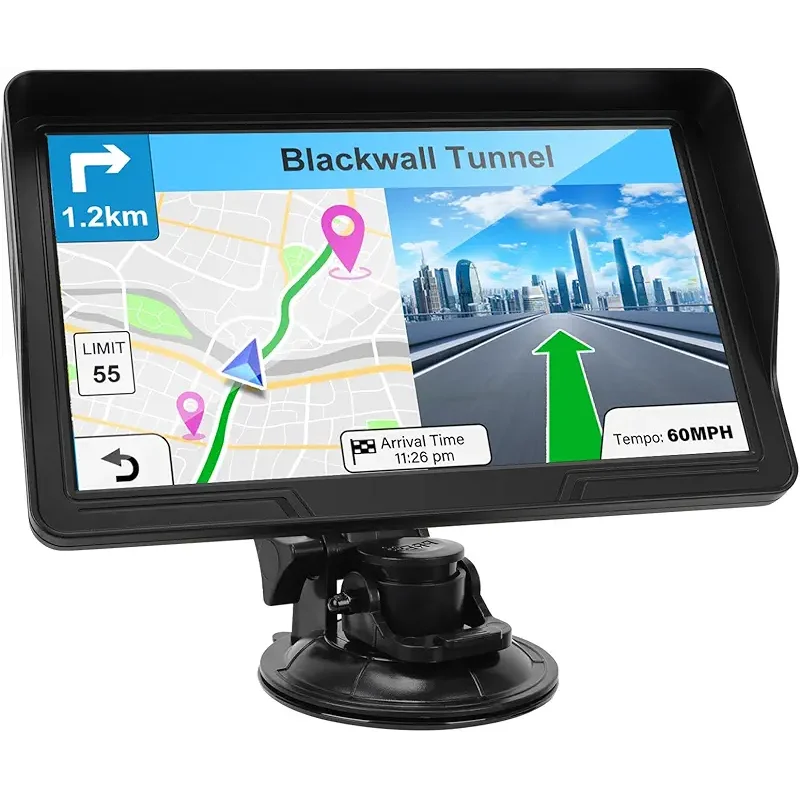 GPS Navigator for Car Truck RV, 9-Inch HD Touchscreen GPS for Car with 2025 Maps Free Lifetime Updates, Voice Turn-by-Turn Guidance, Speed & Red Light Camera Alerts, Custom Truck Routing (Blue)