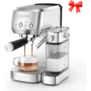 MAttinata CM1632 Cappuccino Coffee Machine 20 Bar, Professional Espresso Machines for Home with Automatic Milk Frothering System, Barista Compact Latte Maker for Coffee Lovers, Stainless Steel