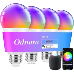 Smart Light Bulbs, Smart Bulbs That Work with Alexa & Google Assistant, 9W A19 LED Light Bulbs Color Changing, 2.4GHz WiFi Bluetooth Light Bulb 60W Equivalent, Music Sync, 800LM, 4 Packs