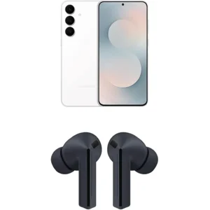 Samsung Galaxy S25 FE 256GB Unlocked AI Smartphone, White w/Galaxy Buds 3 FE True Wireless Bluetooth Earbuds, Black