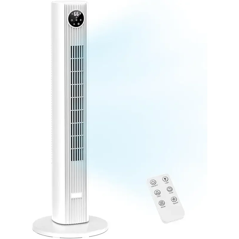 ZAFRO Tower Fan, 23ft/s Velocity Quiet Floor Fan, Remoter, 12H Timer, 3 Speeds, 4 Modes, 90 Oscillation for Home, Office, Indoor, 36 inch,White