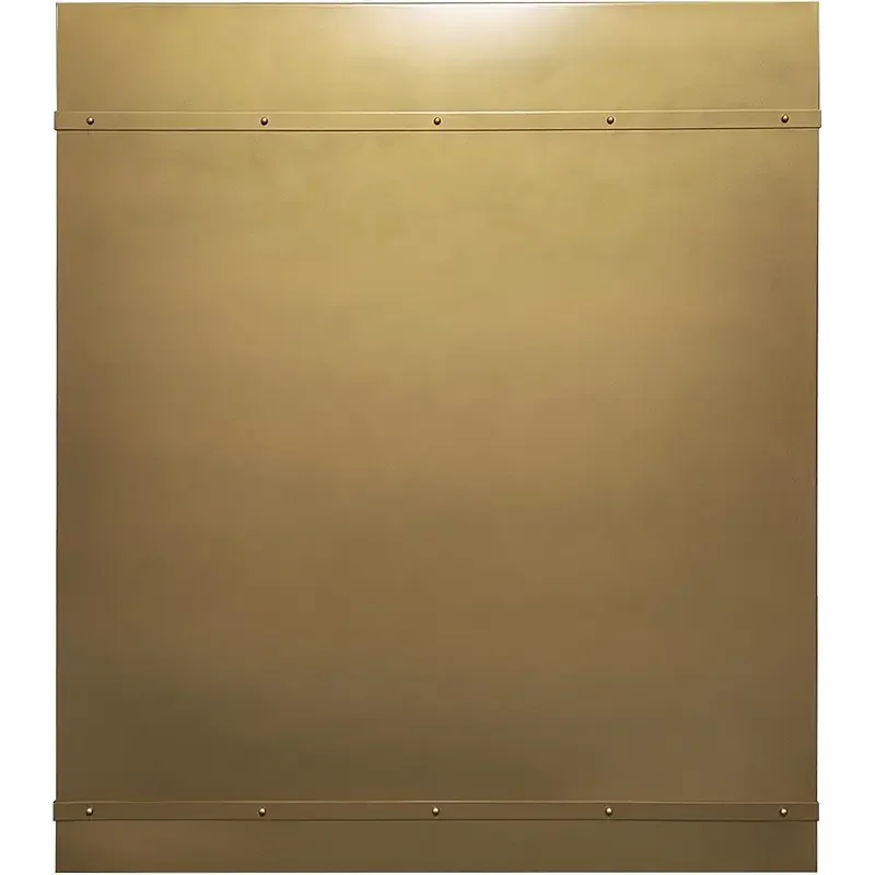 Brass Range Hood Wall Mount 41-3/4"W, 48"H, 21'' D, CT Copper Tailor Custom Handmade Metal Kitchen Vent Hood, with 4-Speed Exhaust Fan & LED Light