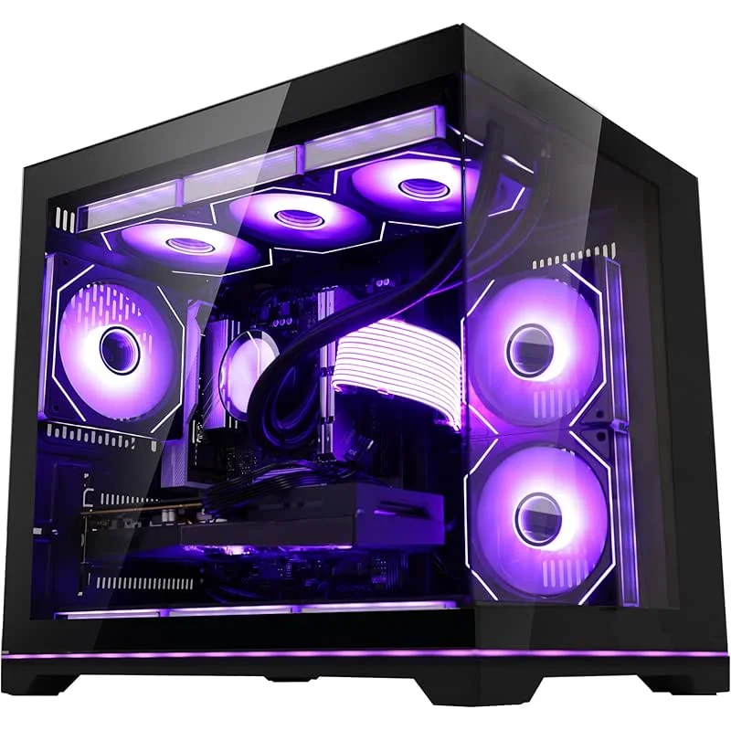 Ocean Park Black Gaming PC Gamer Desktop Computer, AMD Ryzen 5 9600X 6-Core 3.9GHz, RTX 5060 8GB, 32GB DDR5, 1TB PCIe SSD, 850W PSU, 360mm ARGB AIO, WiFi + BT Ready, Pre-installed Win 11 Pro