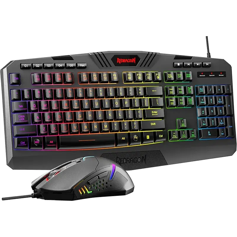 Redragon S101-3 PRO Gaming Keyboard and Mouse, RGB Backlit Programmable Keyboard Mouse with Software, Independent Macro Record Keys, Value Combo Set, New Update Version