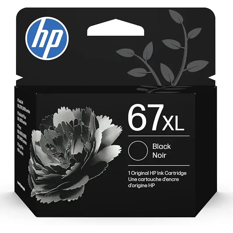 HP 67XL Black High-Yield Ink Cartridge | Works with DeskJet 1255, 2700, 4100, Envy 6000, 6400 Series | Eligible for Instant Ink | 3YM57AN | Packaging May Vary