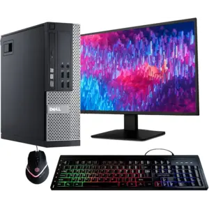 Dell Optiplex 9020 Desktop Computer PC, Intel Quad-Core i5, 500GB HDD Storage, 8GB DDR3 RAM, WiFi, 20 in Monitor, RGB Productivity Bundle, Windows 11 Pro (Renewed)