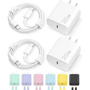 iPhone 17 16 15 Charger Fast Charging Type C Chargers USB C Charger Block iPhone 17 16 15 Air Pro Max Chargers with 6FT Cable for iPhone 17/17 Plus/17 Pro Max/16/16 Plus/16 Pro Max/15 Pro Max/iPad Pro