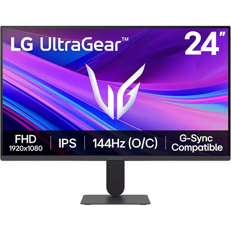 LG 24G411A-B 24-inch Ultragear Full HD (1920 x 1080) IPS Gaming Monitor, 144Hz (O/C), 1ms MBR, NVIDIA G-Sync Compatible, AMD FreeSync, HDR10, HDMI, DisplayPort, Slim Stand, Black
