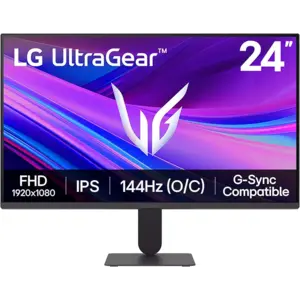 LG 24G411A-B 24-inch Ultragear Full HD (1920 x 1080) IPS Gaming Monitor, 144Hz (O/C), 1ms MBR, NVIDIA G-Sync Compatible, AMD FreeSync, HDR10, HDMI, DisplayPort, Slim Stand, Black